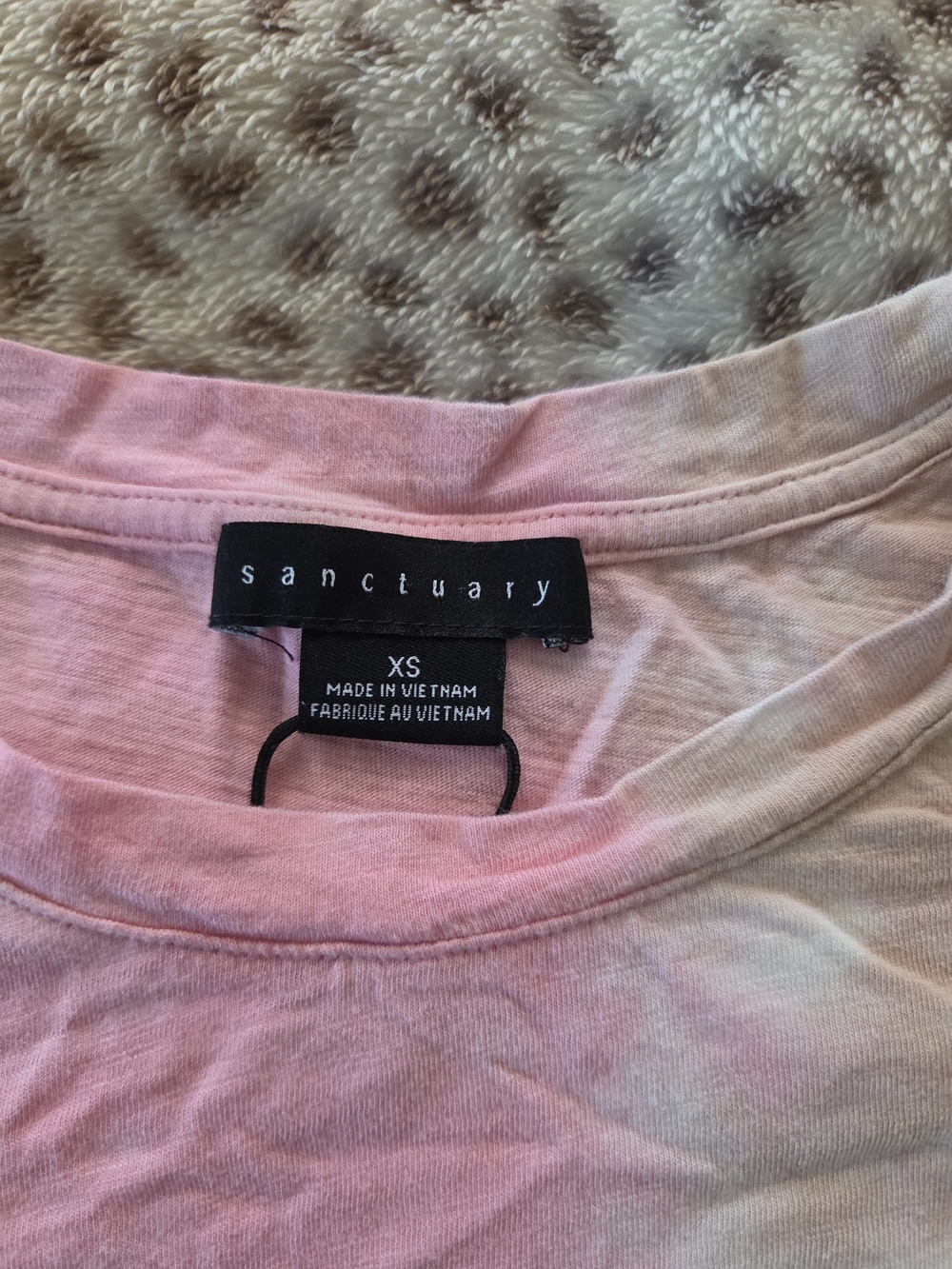 Sanctuary Pink and Beige Tie-Dye Knot Front Tee - Picture 7 of 8